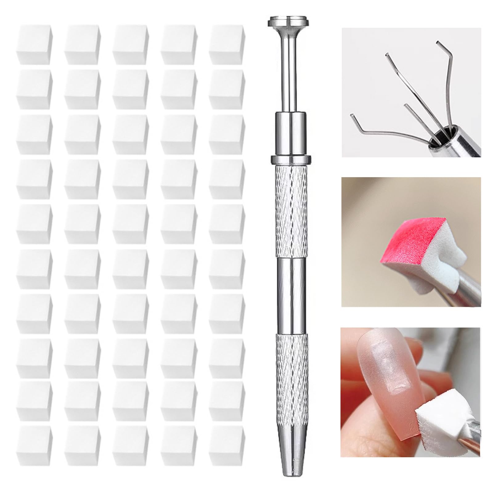 Dr.nail sponge in grabbing pen demonstrating cleaner ombré application