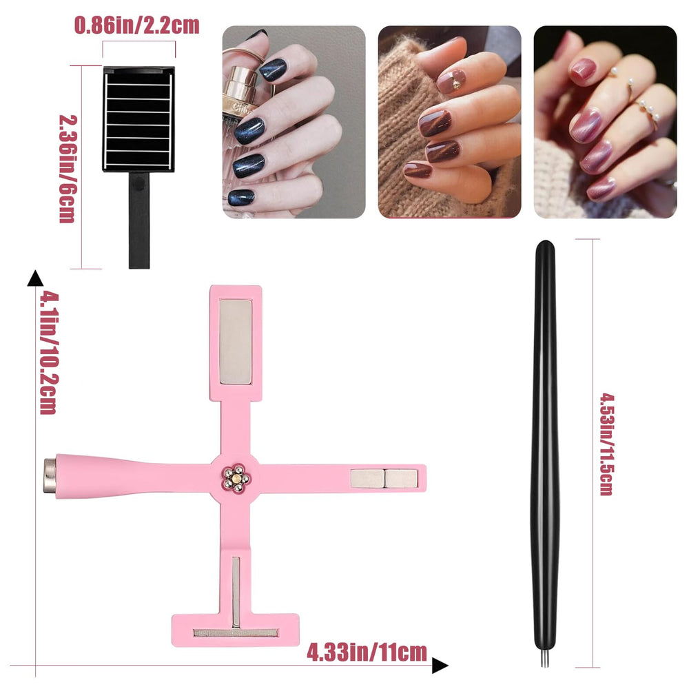 Dr.nail kit next to fingers showing compact size and travel-ready convenience