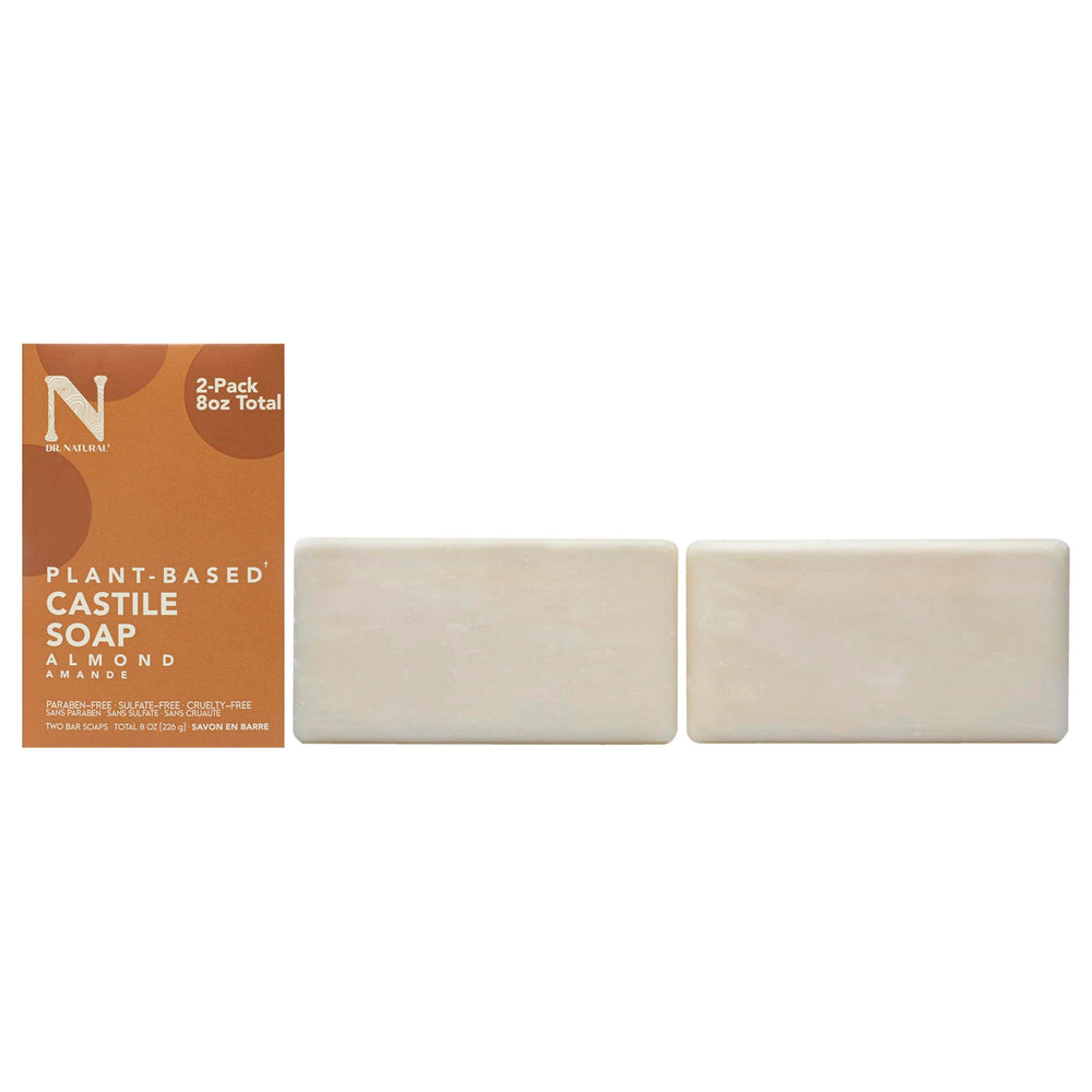 Dr. Natural almond bar front packaging showing twin bars and clean labeling benefit