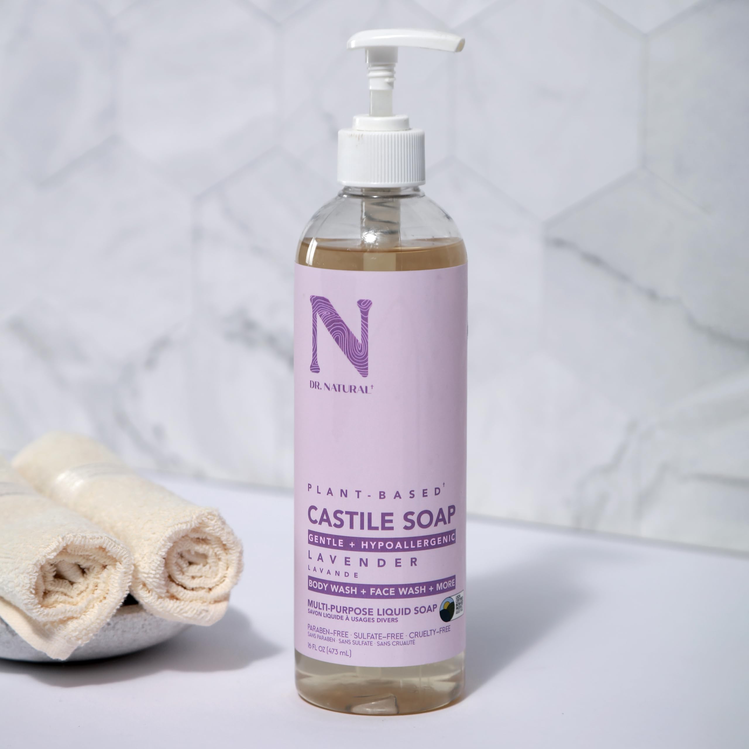 Dr. Natural back label close-up listing plant-based ingredients and benefits
