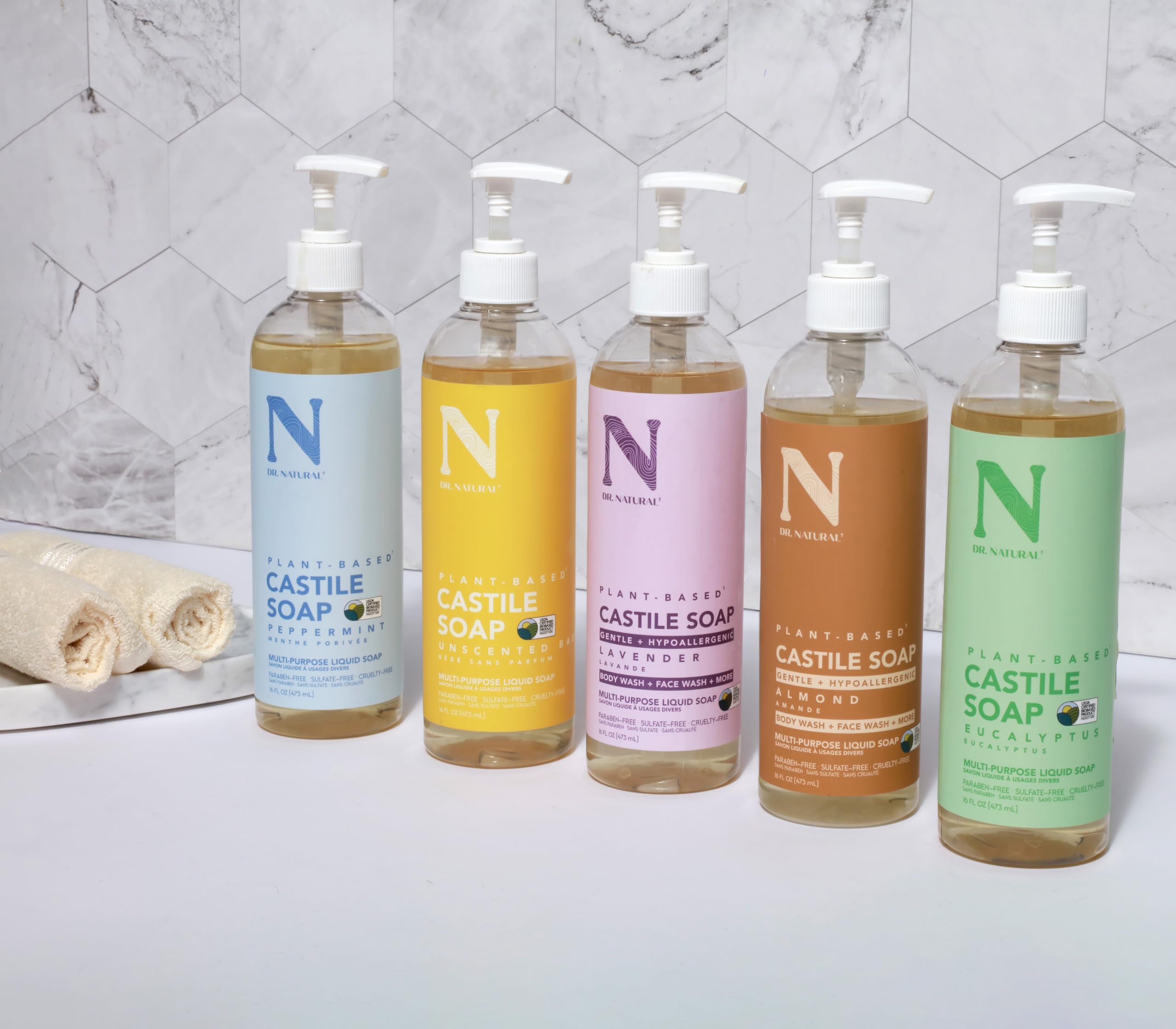Dr. Natural bathroom lifestyle scene highlighting multi-use household role