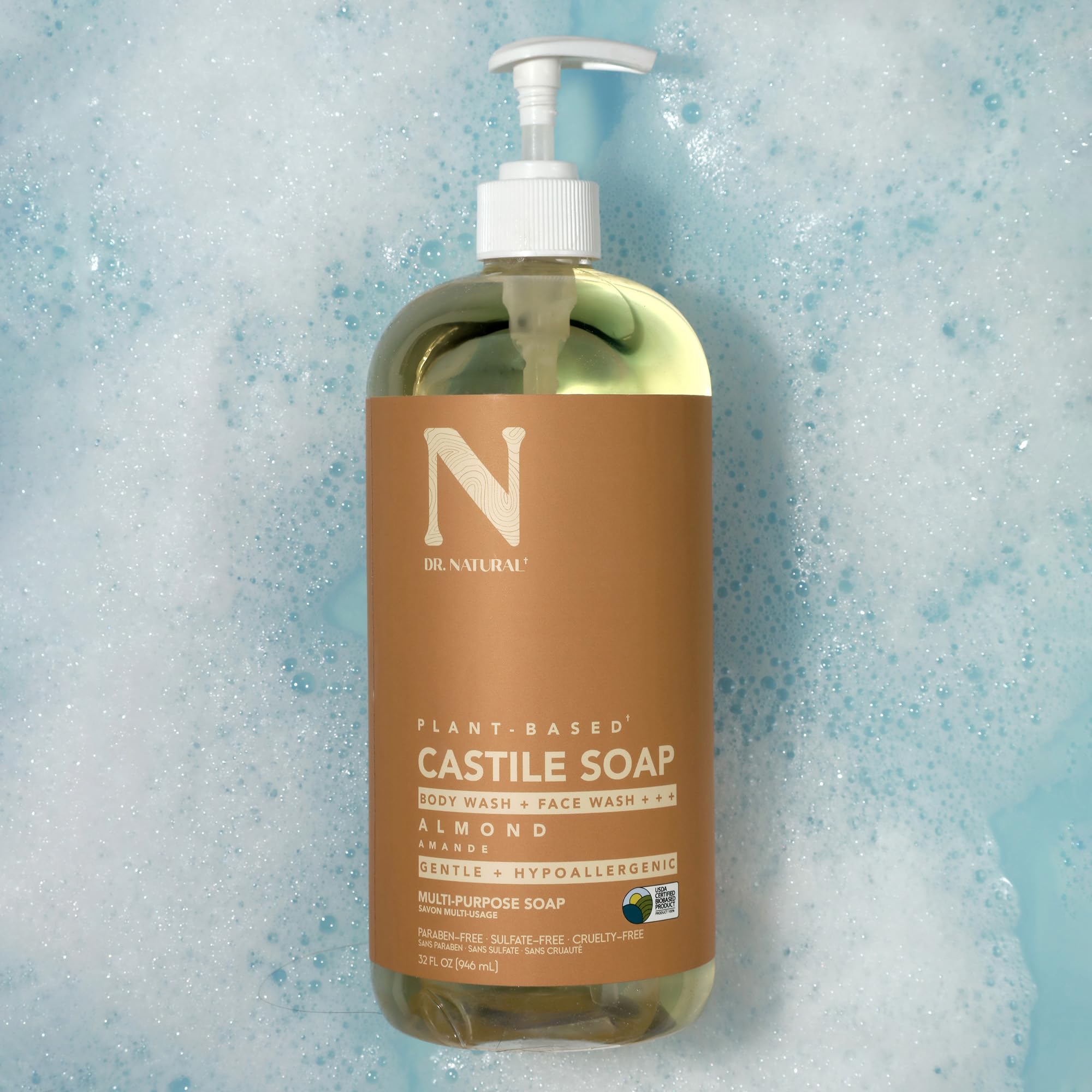 Dr. Natural bottle label detail showing ingredient clarity and plant-based promise