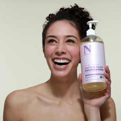 Dr. Natural used to wash a dog, gentle pet-cleaning benefit shown