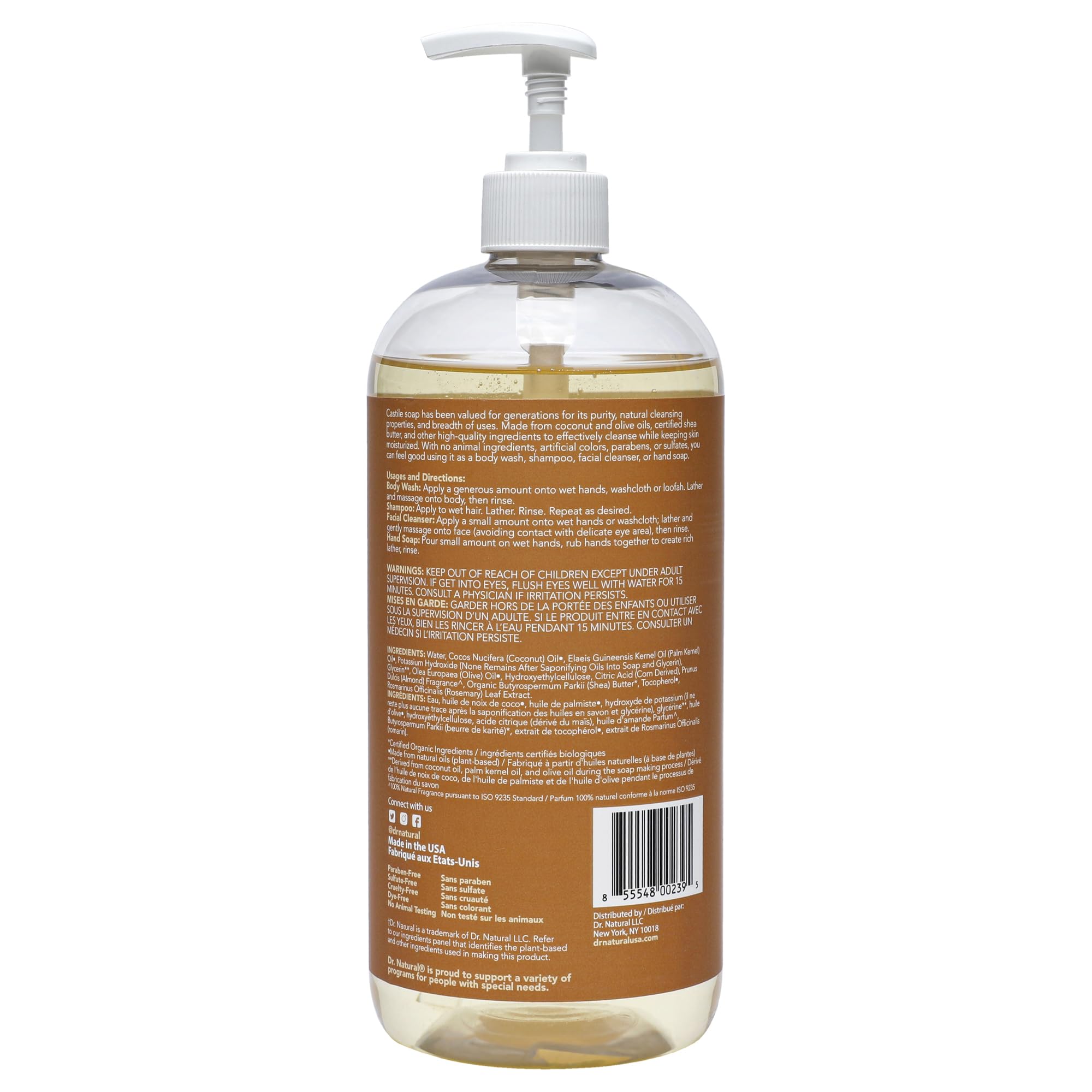 Dr. Natural cleaning kitchen surface showing multi-use home cleaning and biodegradable option