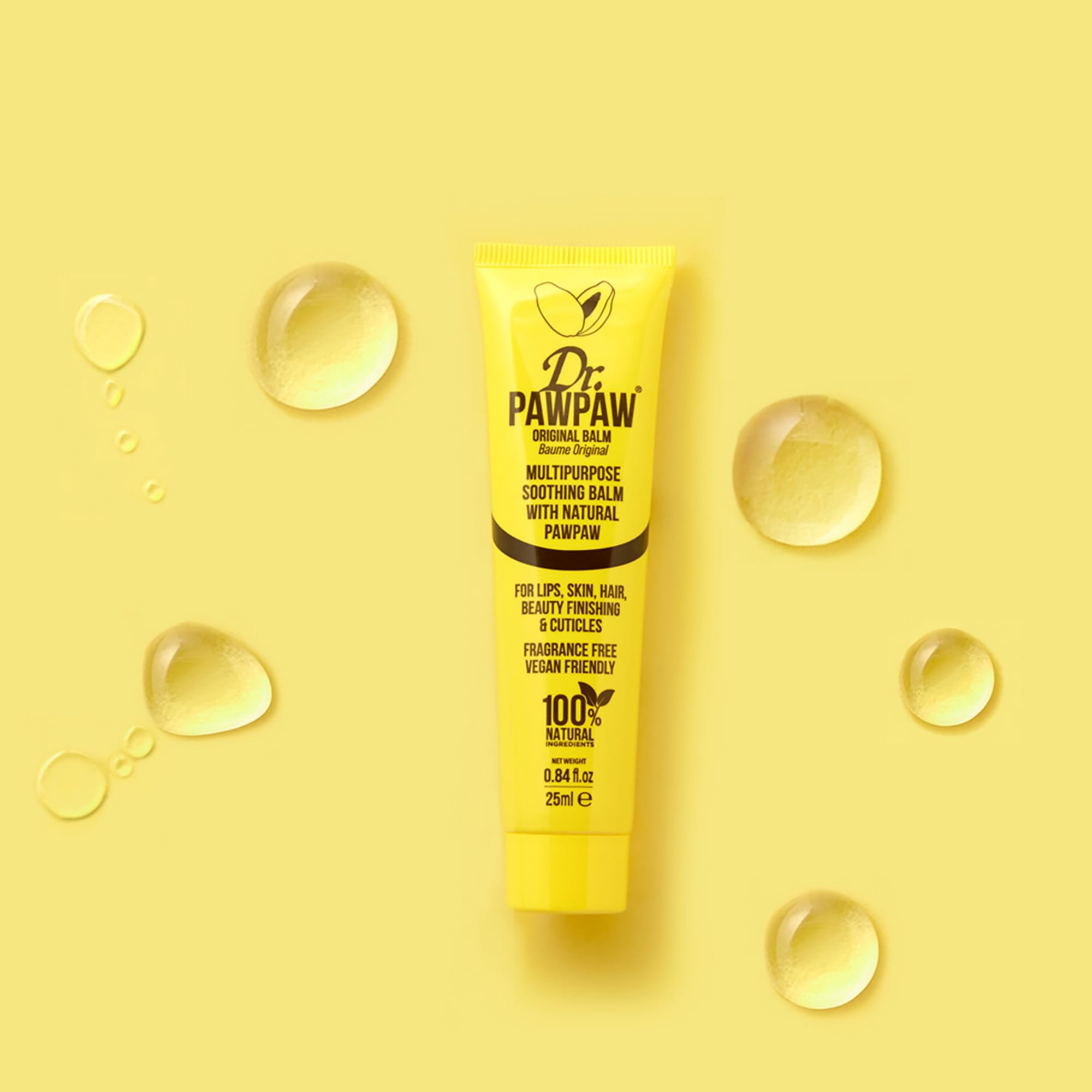Dr. PAWPAW ORIGINAL BALM ingredients label showing pawpaw aloe olive oil transparency