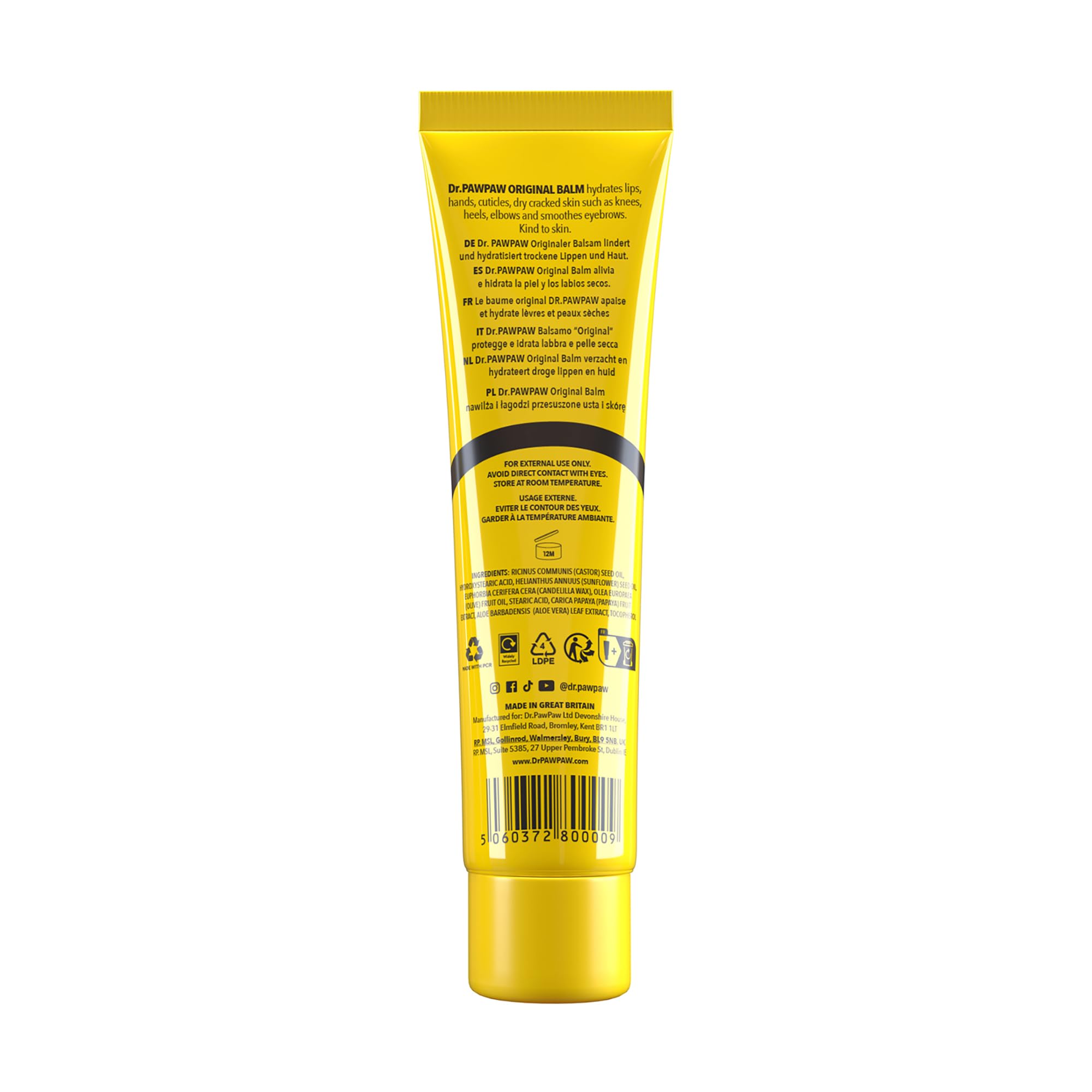 Dr. PAWPAW ORIGINAL BALM in pocket showing travel-ready size and everyday convenience