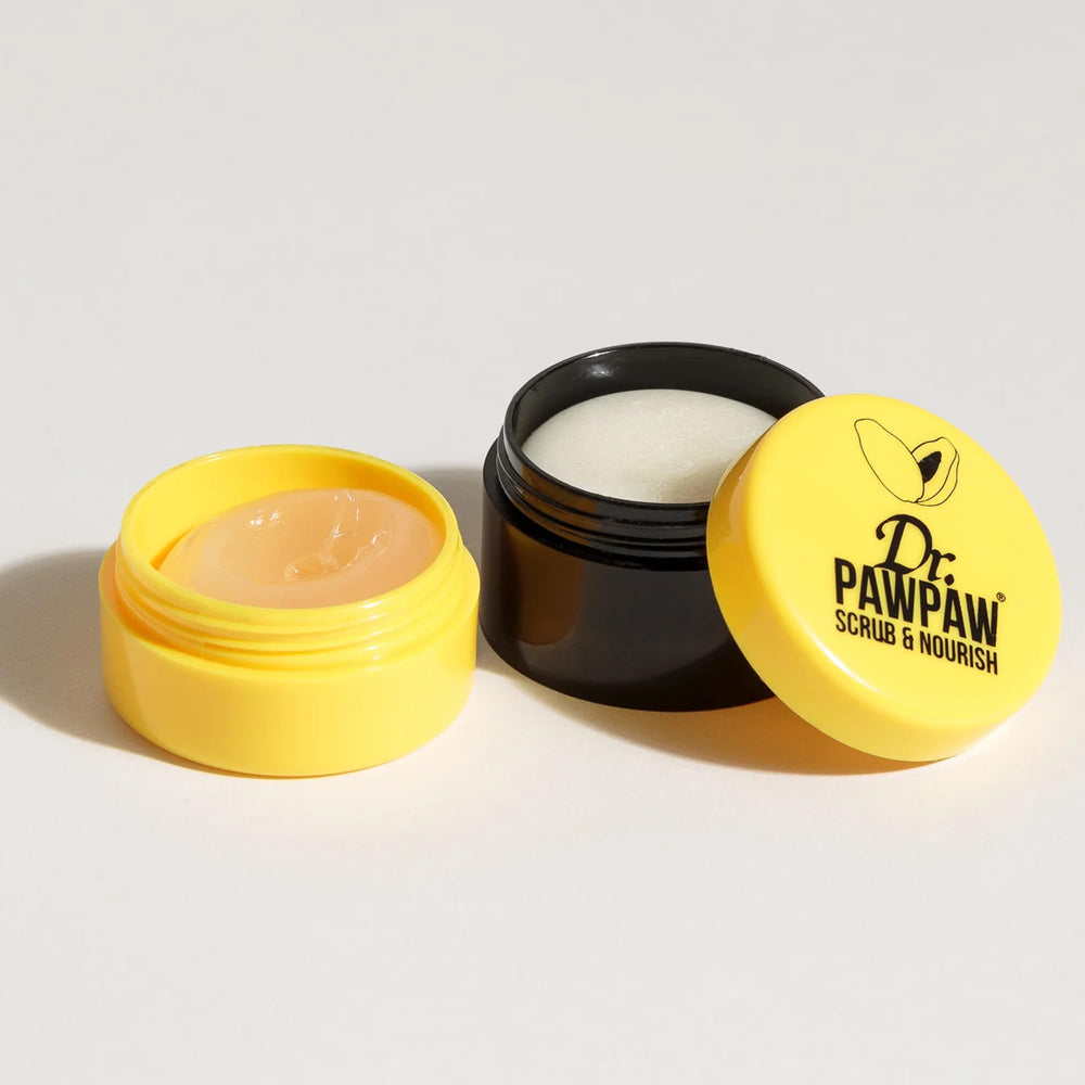 Dr. PAWPAW ORIGINAL BALM duo in hand for size comparison and portability