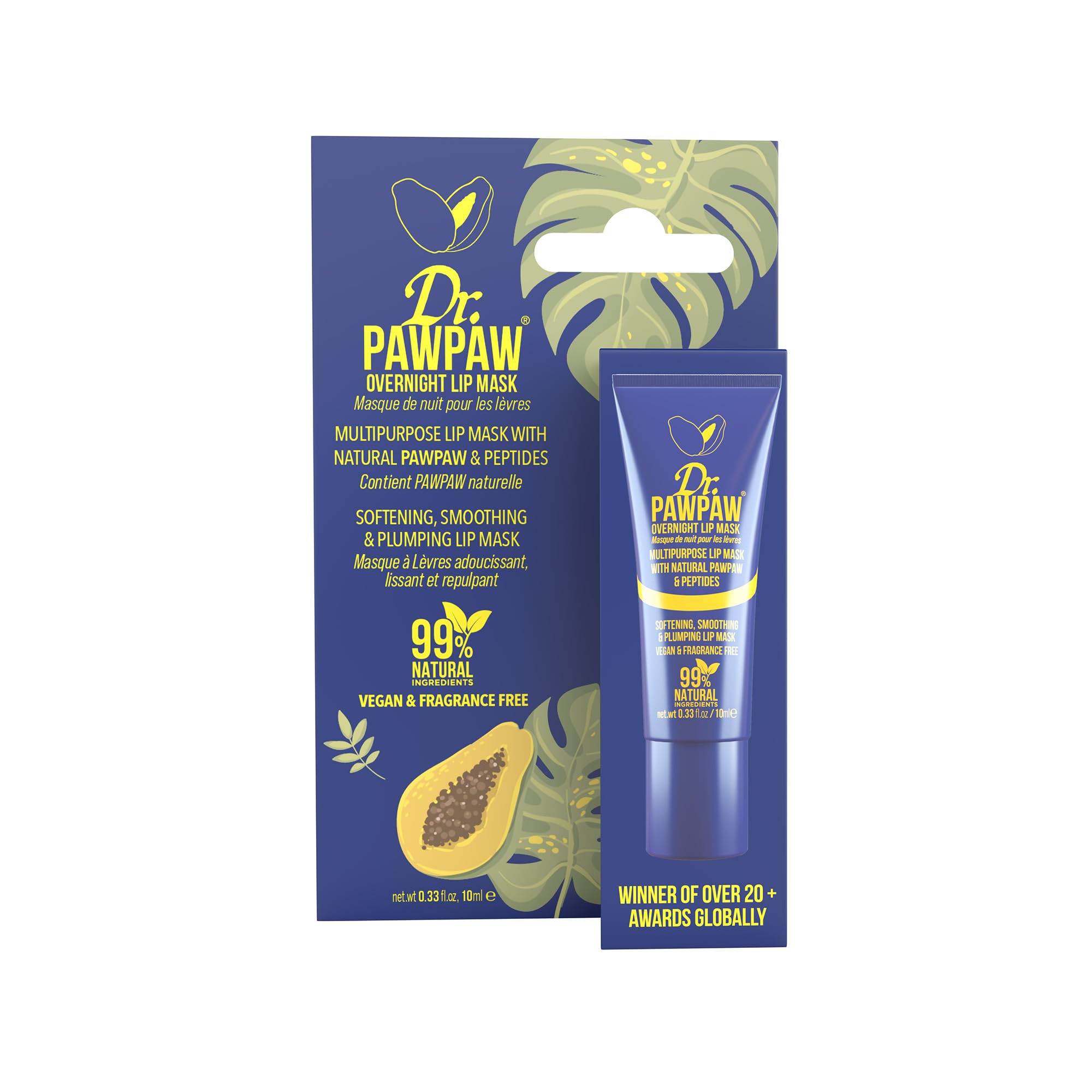 Dr. PAWPAW ORIGINAL BALM pawpaw and aloe ingredients display emphasizing natural hydration