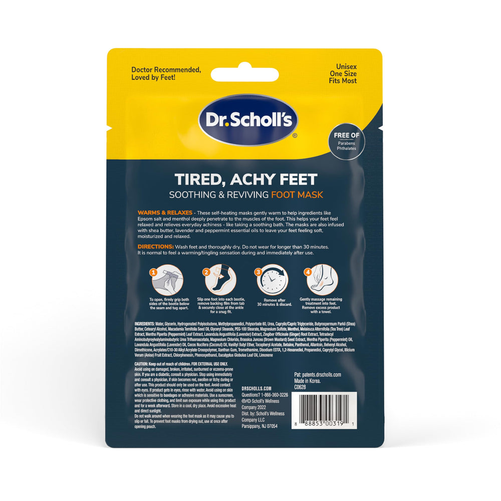 Dr. Scholl's treated feet shown soft and revitalized demonstrating visible renewal benefit