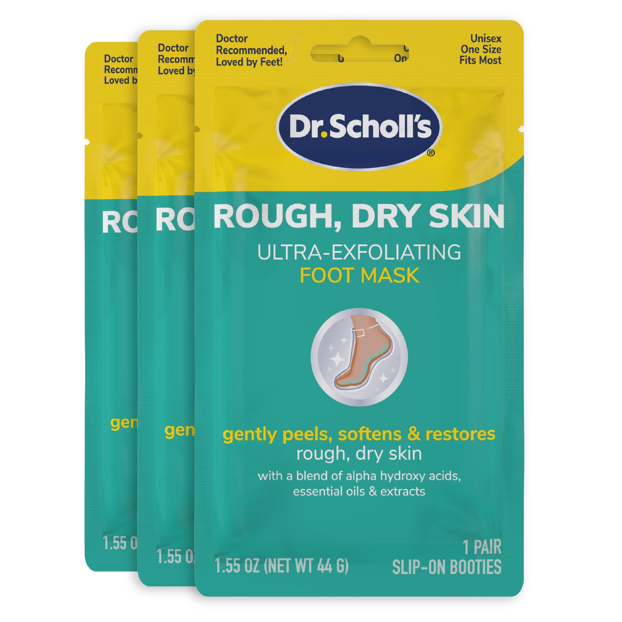 Dr. Scholl's front packaging showing three pairs and key benefits