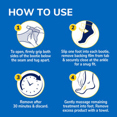 Dr. Scholl's product label highlighting key ingredients and usage steps