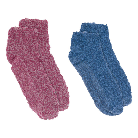 Dr. Scholl's close-up of lavender yarn texture showing plush fibers for softness