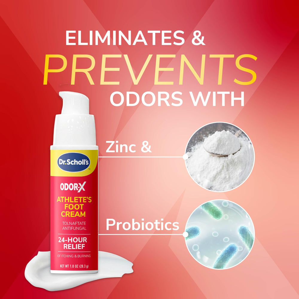 Dr. Scholl's being applied to toes targeting athlete’s foot for relief
