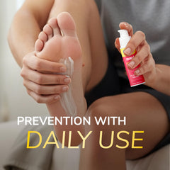 Dr. Scholl's tube inside athletic shoe illustrating odor control benefits