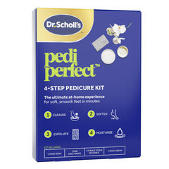 Dr. Scholl's front packaging showing complete 4-in-1 pedicure kit for easy at-home care