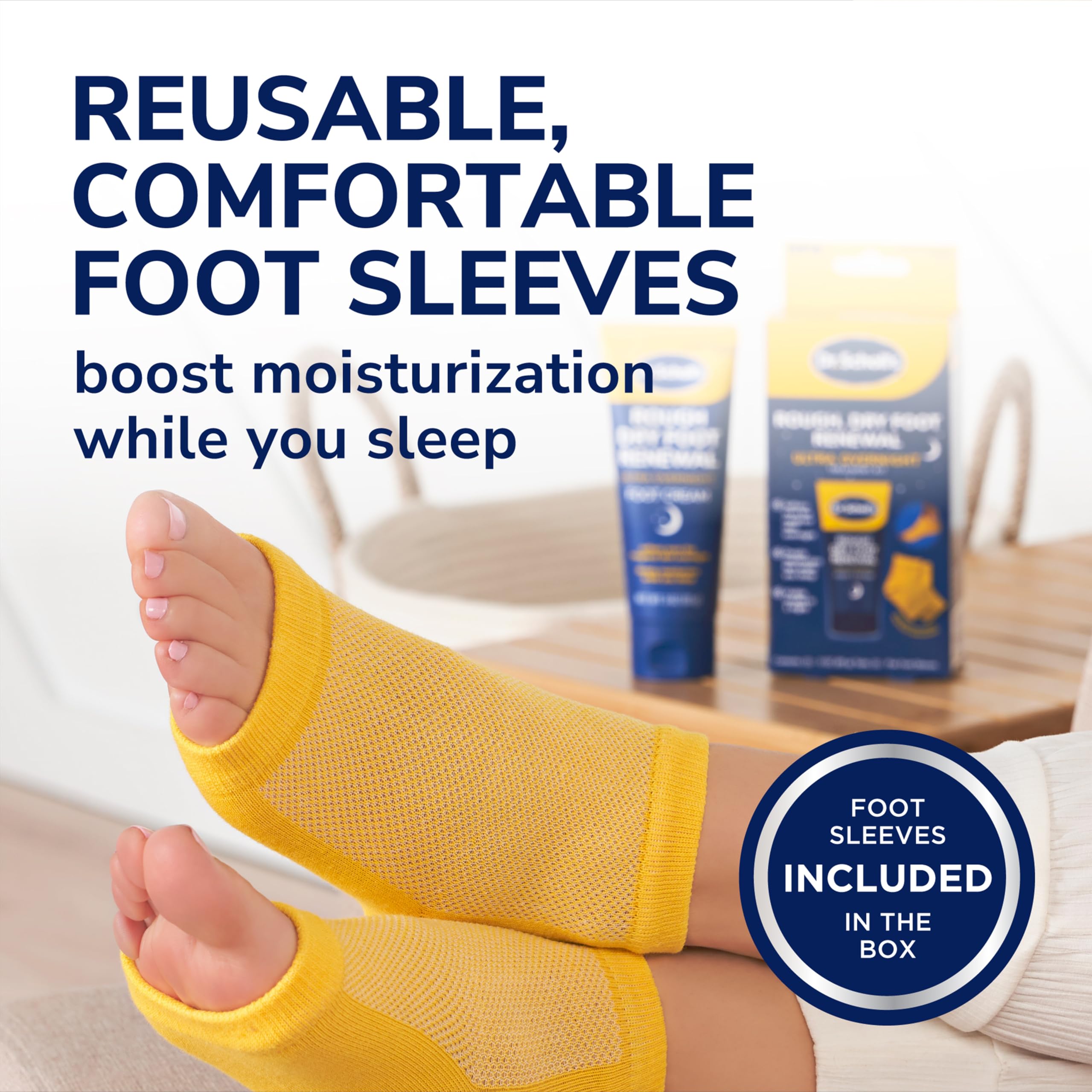 Dr. Scholl's cream tube held in hand for scale to show compact bedside size