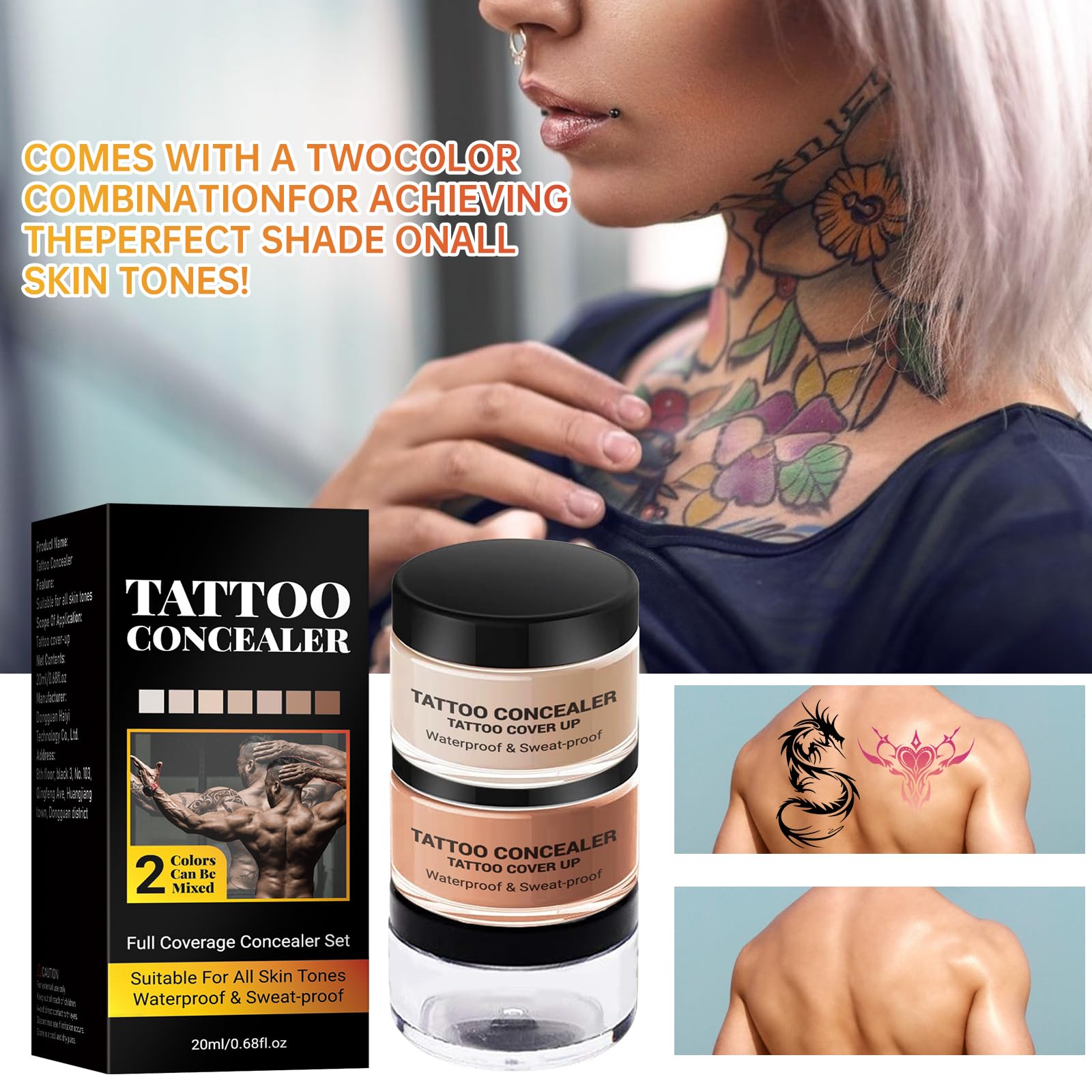 DR.Seya before and after arm image showing tattoo concealment benefit