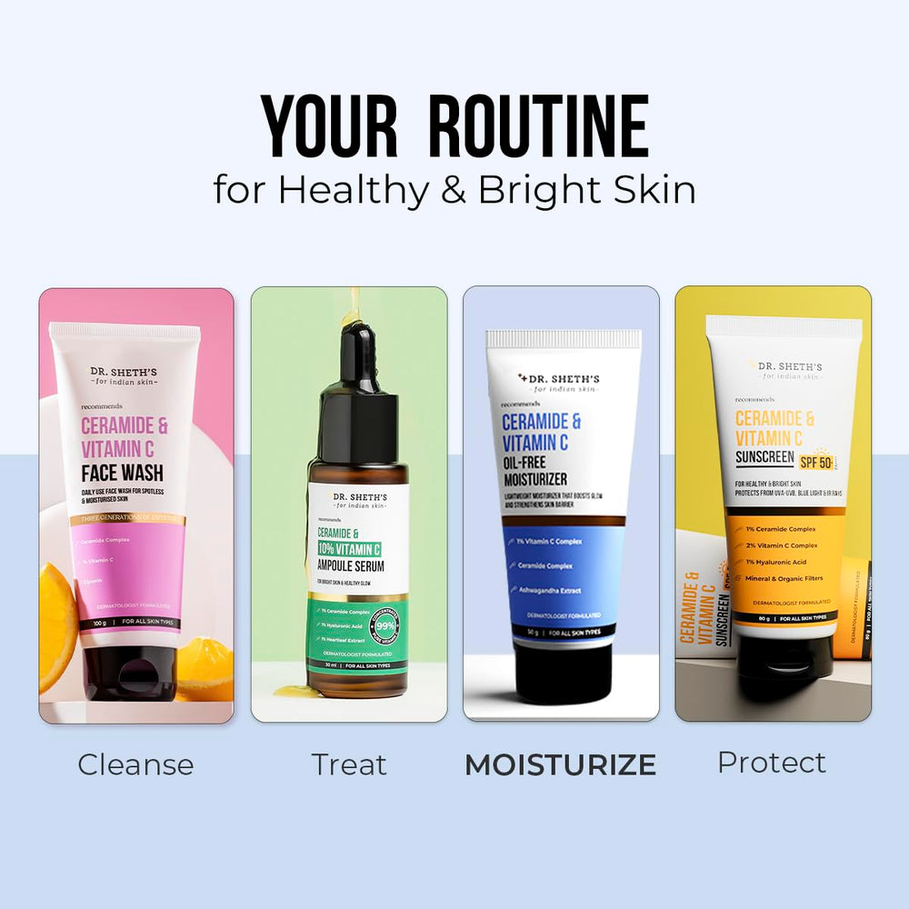 Dr. Sheth's product placed in bathroom routine showing easy layering benefit