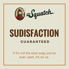 Dr. Squatch label detail showing ingredients and cold-process quality