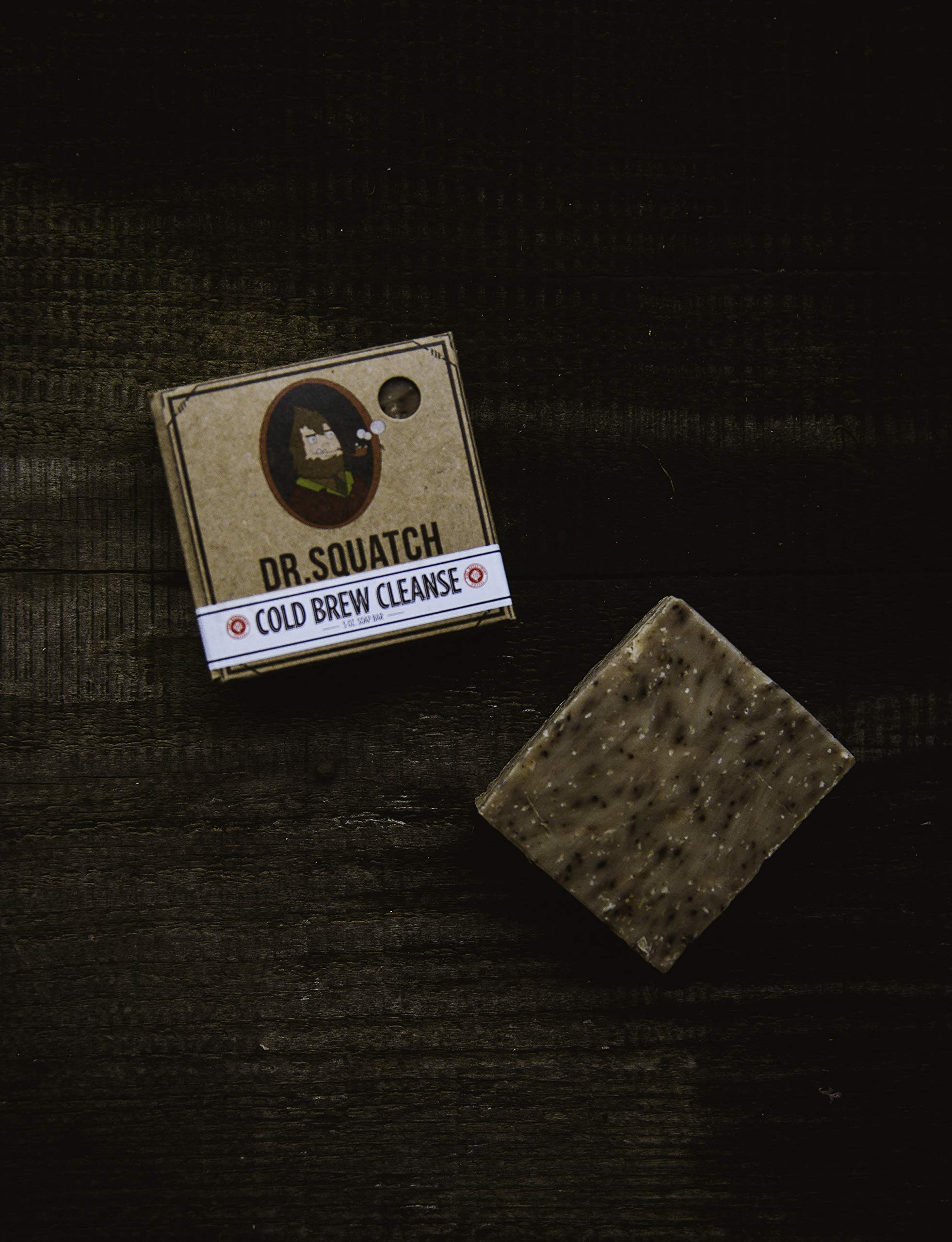 Dr. Squatch close-up of coffee bean texture in bar providing exfoliation benefit
