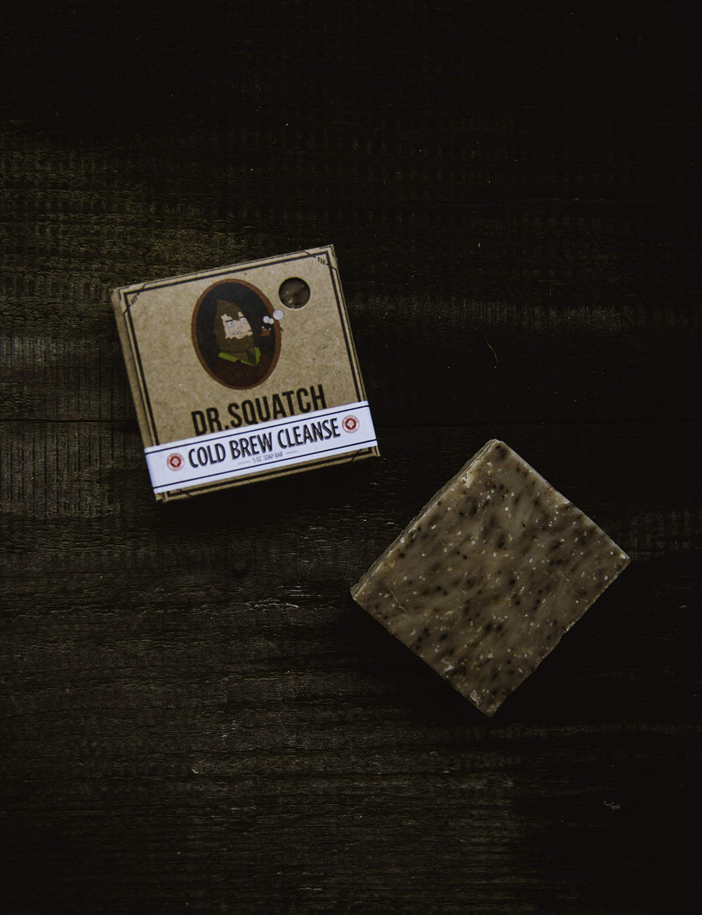Dr. Squatch close-up of coffee bean texture in bar providing exfoliation benefit
