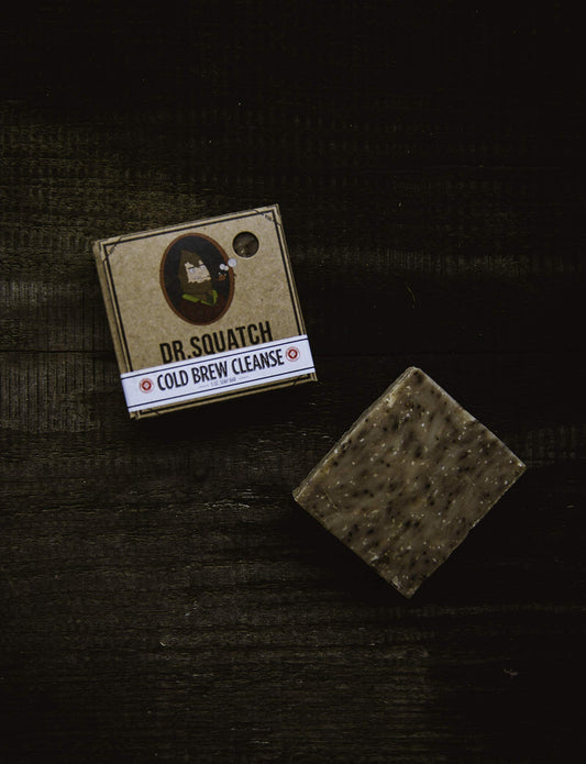 Dr. Squatch close-up of coffee bean texture in bar providing exfoliation benefit
