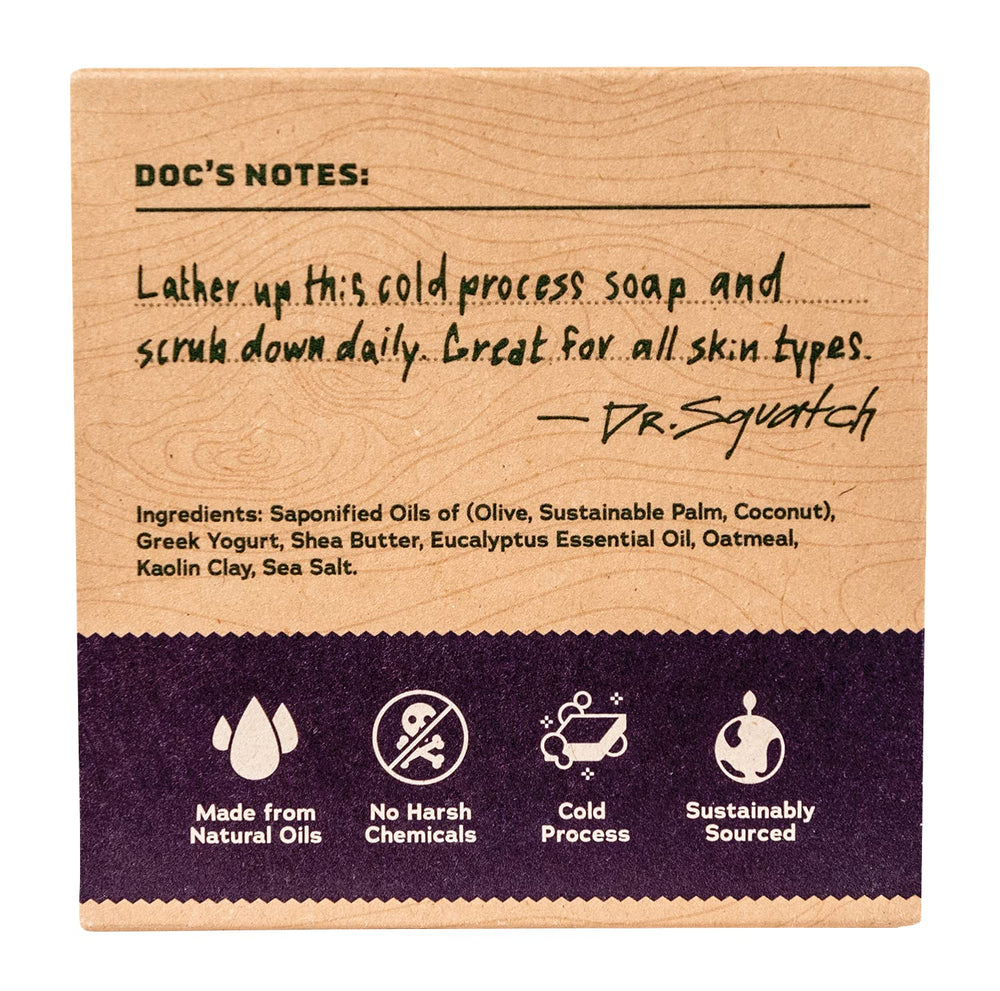 Dr. Squatch eucalyptus lather in hand illustrating creamy hydration