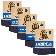 Dr. Squatch Fresh Falls front packaging showing five bars and scent label for easy selection