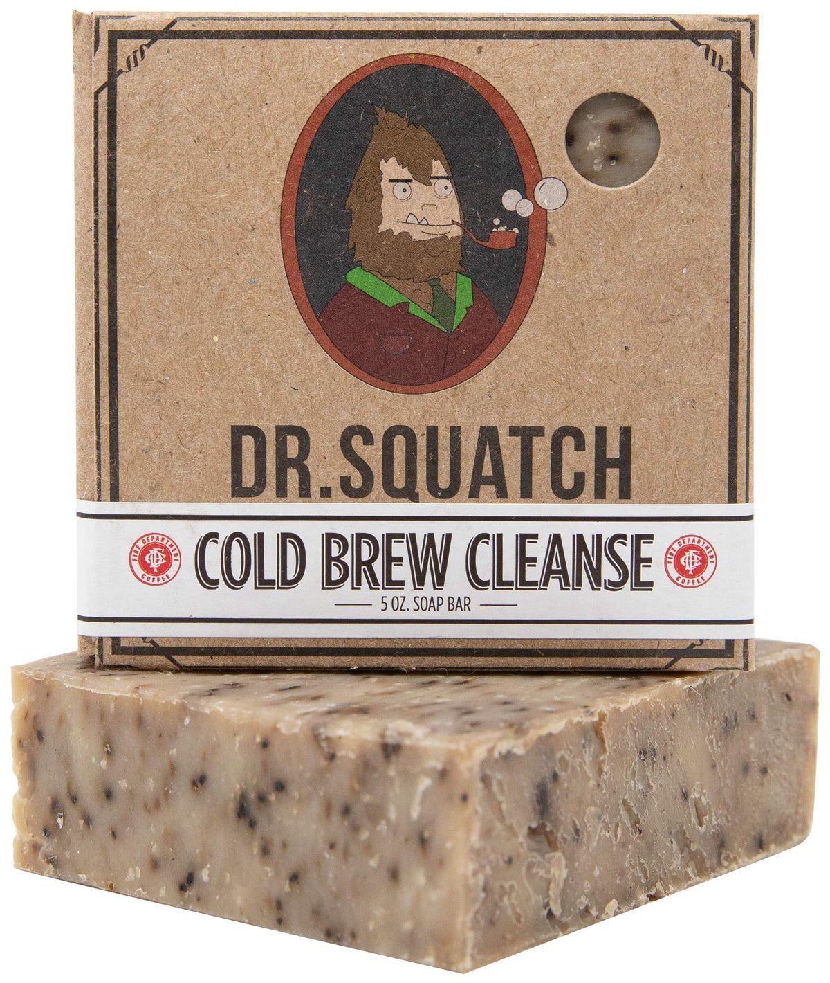 Dr. Squatch front packaging showing coffee soap bar and branding energizing scent