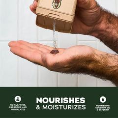 Dr. Squatch label closeup highlighting ingredients and dermatologist-tested benefit