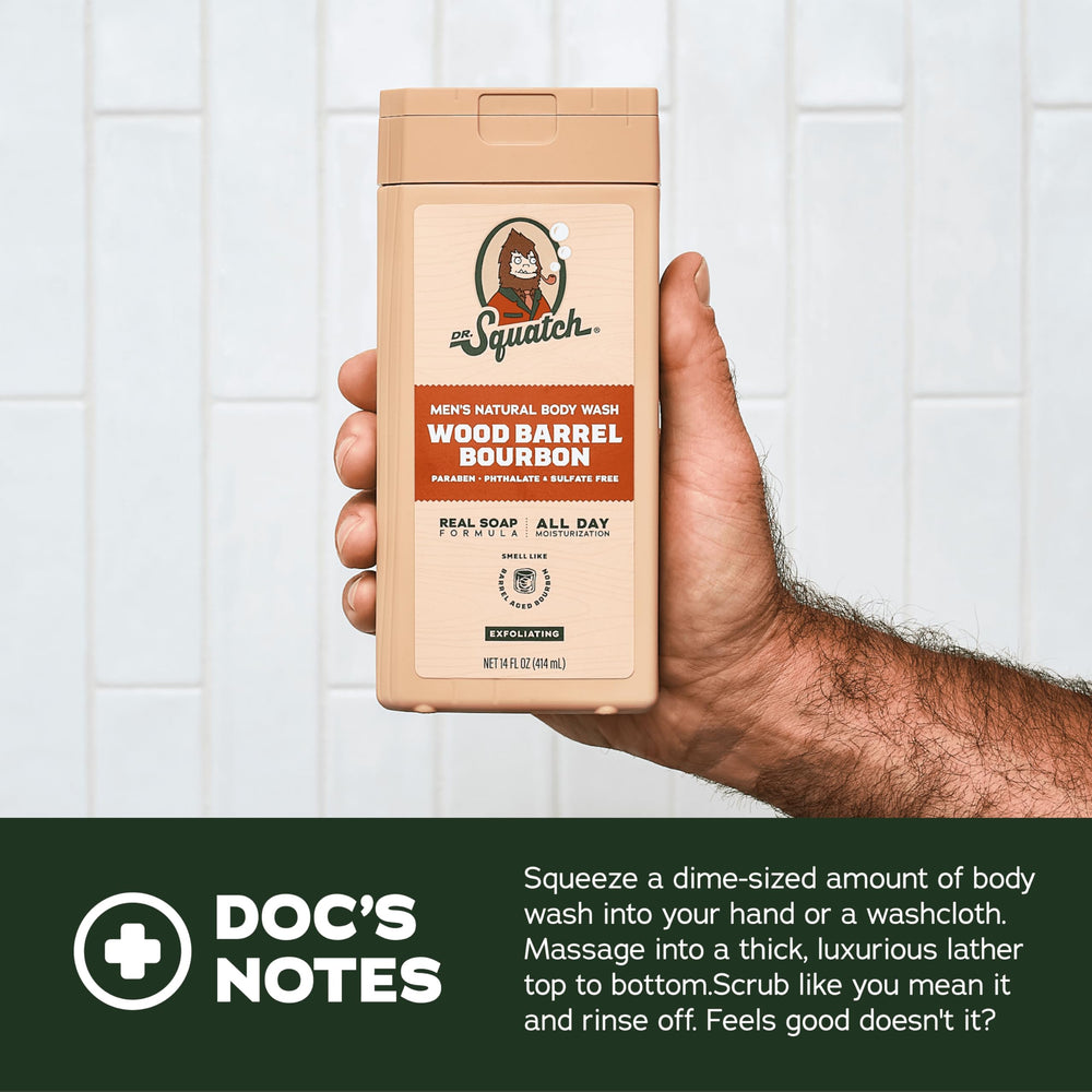Dr. Squatch lather on hands showing creamy texture and moisturizing effect