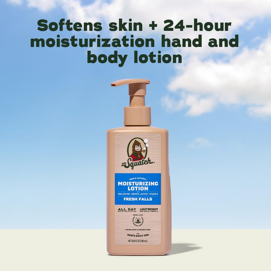 Dr. Squatch bottles on bathroom shelf for everyday grooming