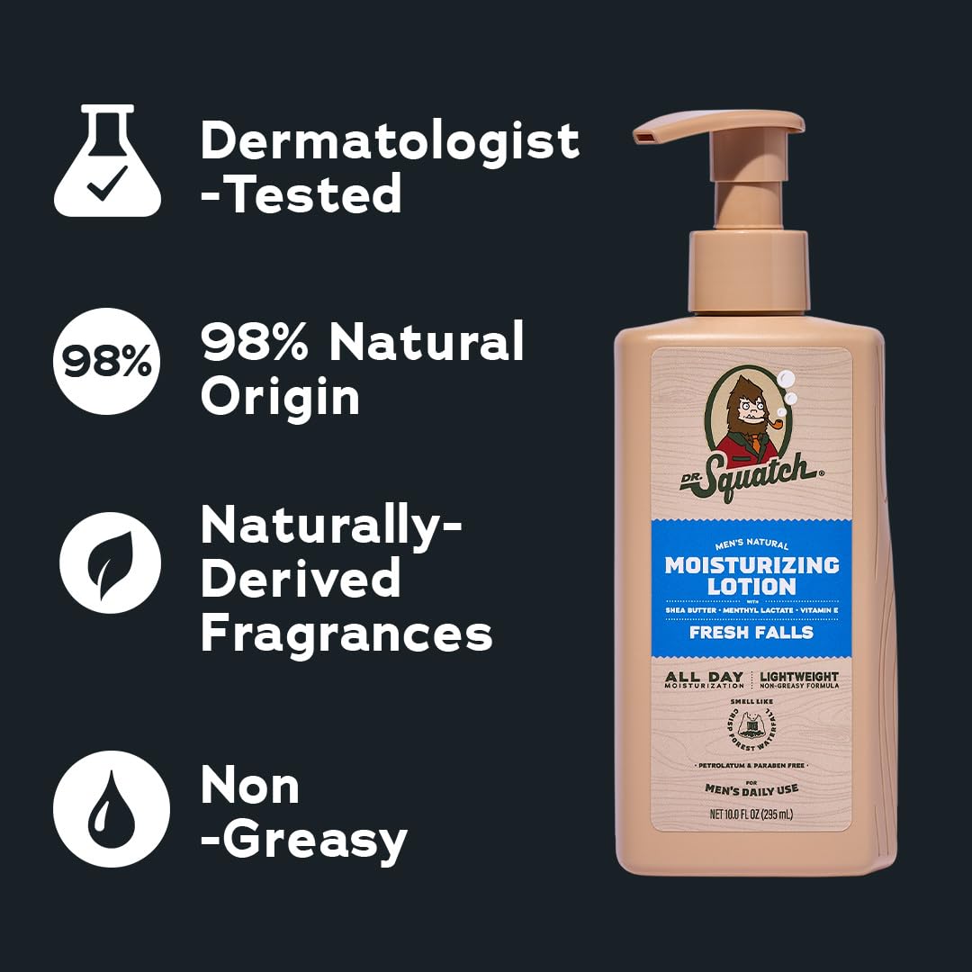 Dr. Squatch Fresh Falls bottle highlighting long-lasting freshness