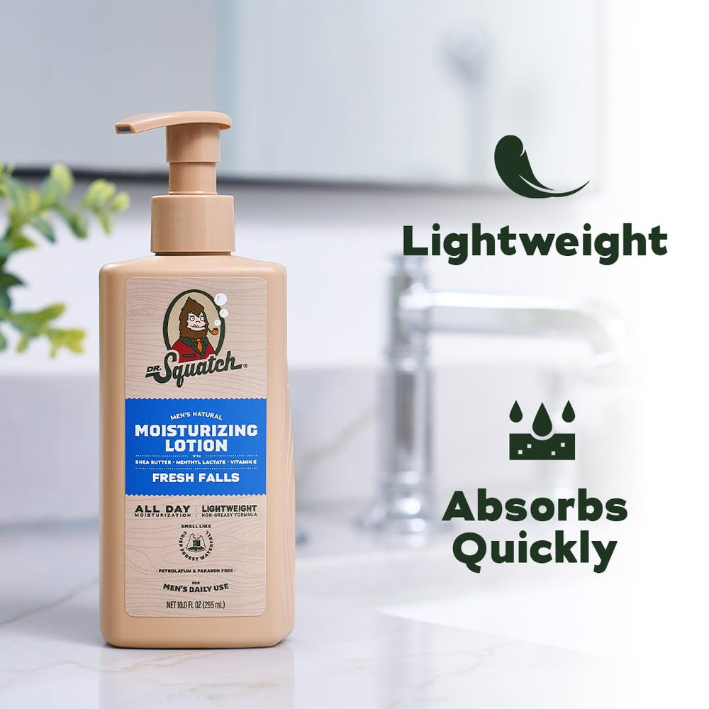 Dr. Squatch lotion texture close-up demonstrating fast absorption