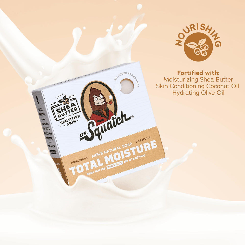 Dr. Squatch shea butter ingredient shot showing natural buttery hydration benefits