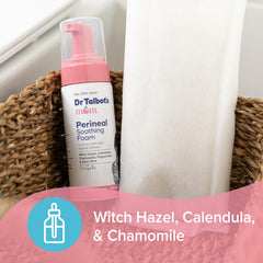 Dr. Talbot's Mom 5 fl oz bottle in hand showing travel-friendly postpartum relief