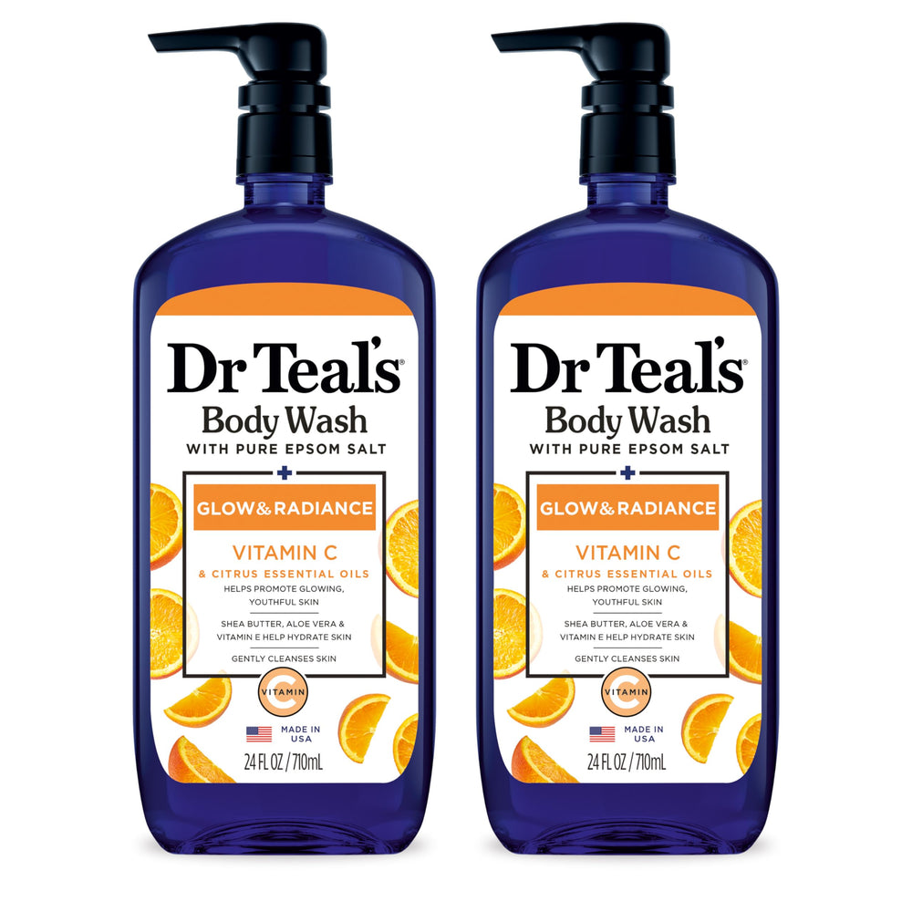 Dr Teal's front packaging showing glow and radiance benefits