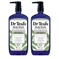 Dr Teal's front bottles showing label and two-pack convenience for easy replenishment