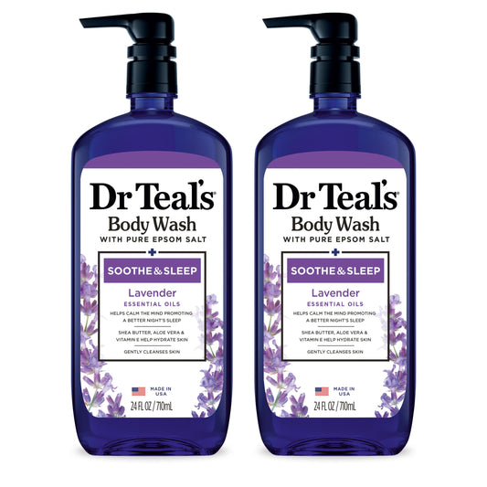 Dr Teal's front packaging showing label and lavender scent benefits