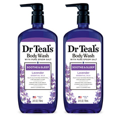 Dr Teal's front packaging showing label and lavender scent benefits