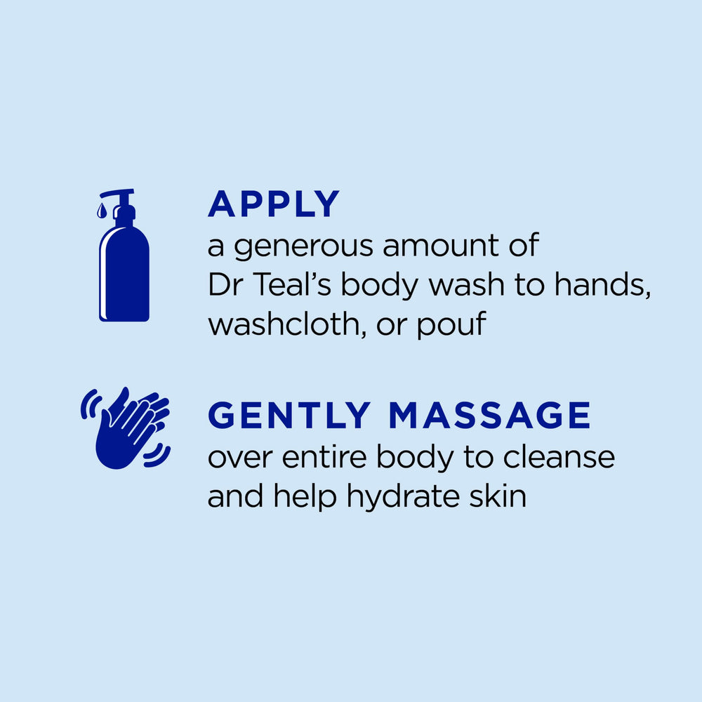 Dr Teal's foamy texture on hand demonstrating gentle cleansing benefit
