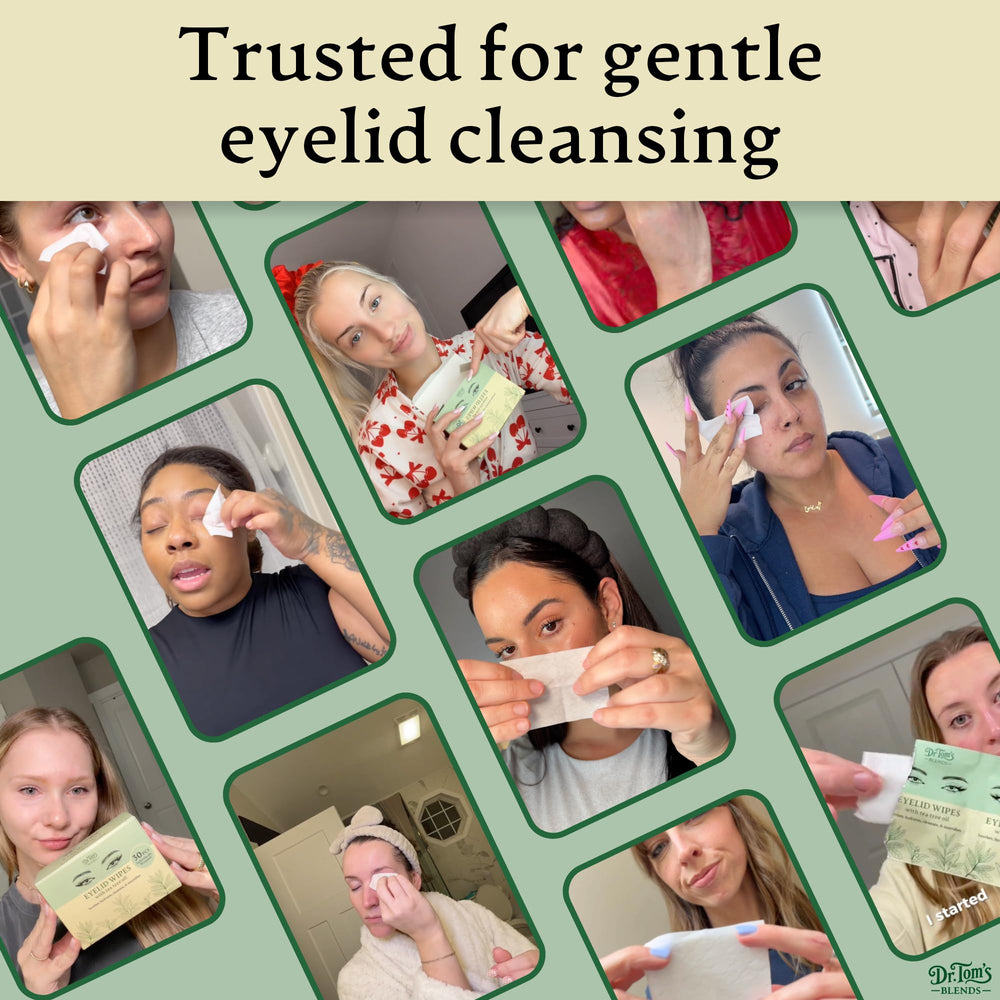 Dr. Tom's Blends wipe texture close-up showing soft fibers and gentle wipe