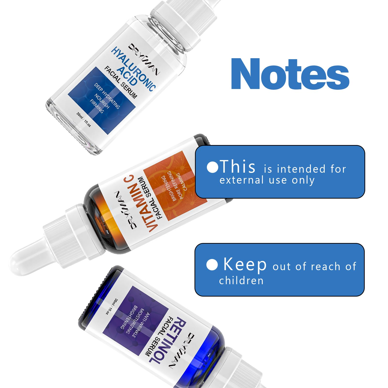 DR.YIMAN serums staged in bathroom for an efficient routine