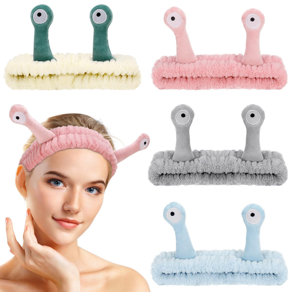 DragonflyDreams snail headband front view showing cute design and secure hold