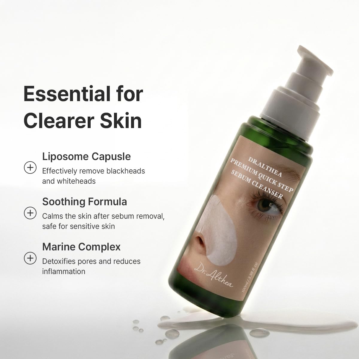 Dr.Althea cleanser texture close-up showing smooth gel for gentle exfoliation