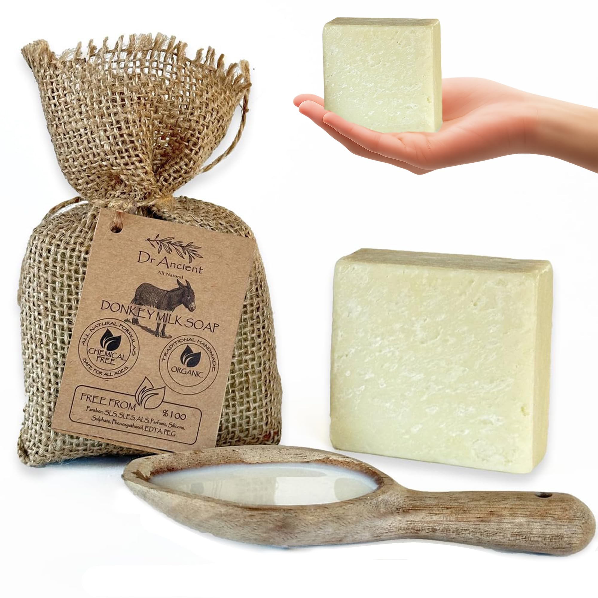 Dr.Ancient front packaging showing bar and natural look for gentle cleansing