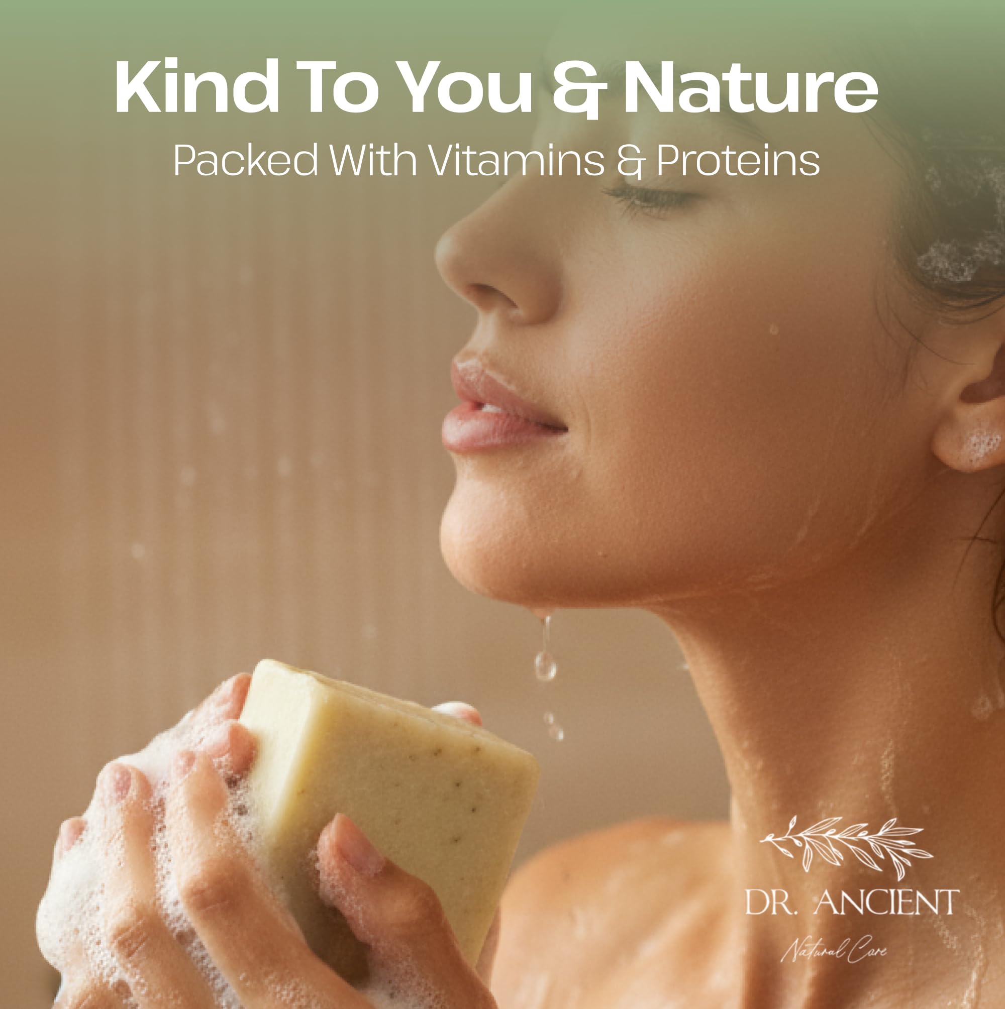 Dr.Ancient soap held in hand for scale and travel-friendly convenience