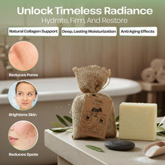 Dr.Ancient soap close-up texture revealing creamy surface for soft lather