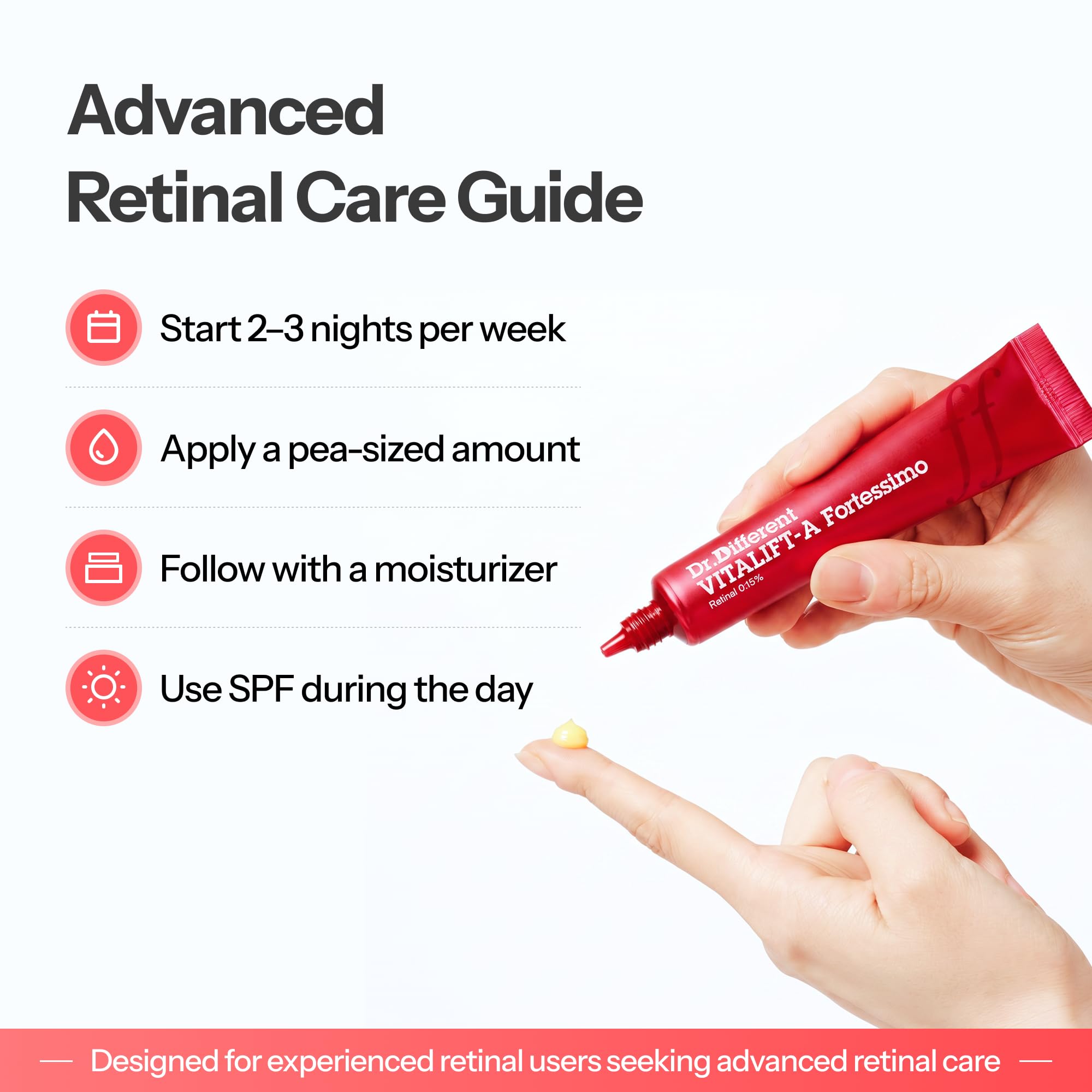 Dr.Different in a nighttime routine setting showing evening use and skin-renewal support