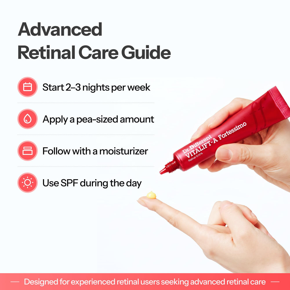 Dr.Different in a nighttime routine setting showing evening use and skin-renewal support